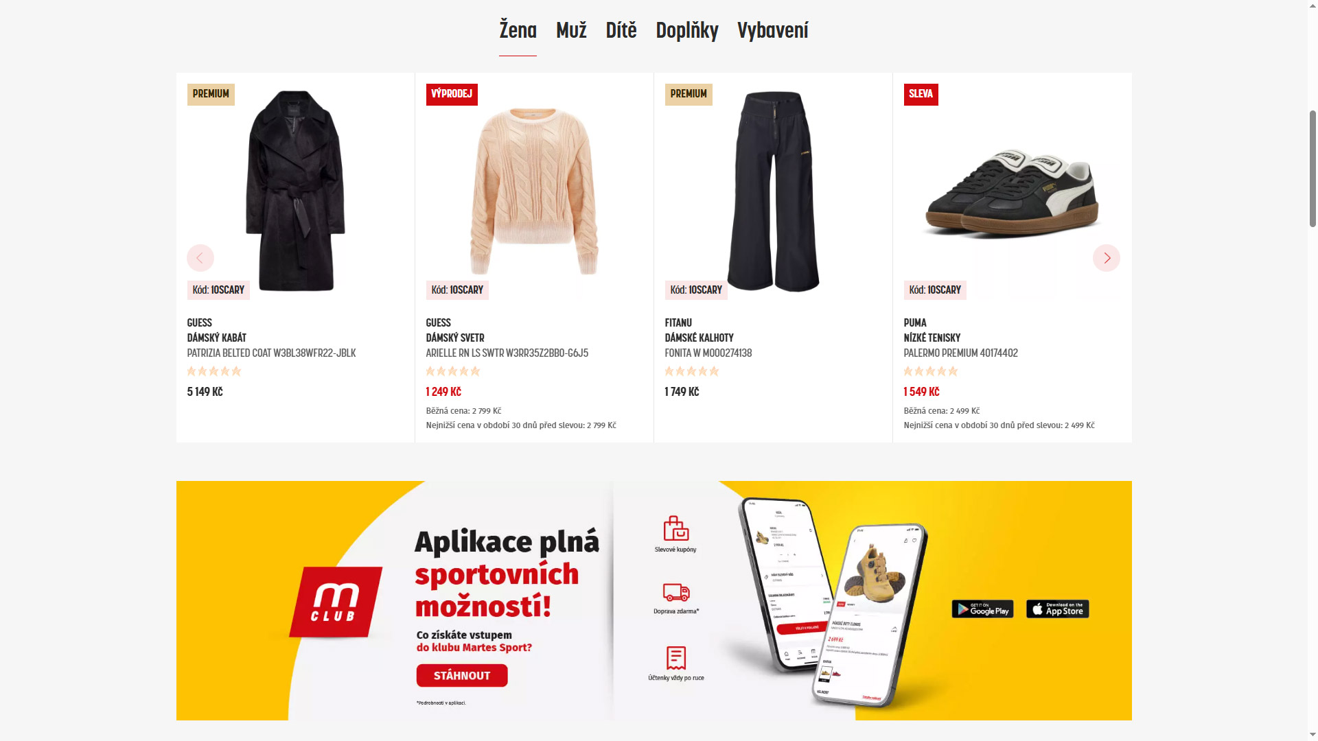 Stara wersja sklepu MartesSport.eu na PrestaShop 1.5